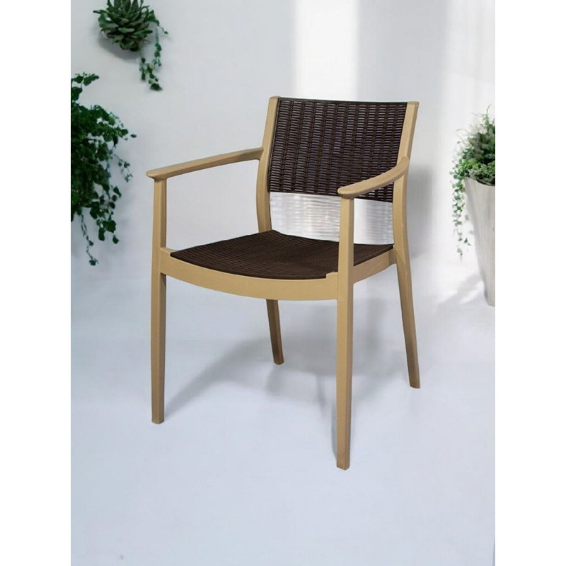 طقم جلوس خارجي, 5 قطع, أسود/بيج - KM-EG159-93