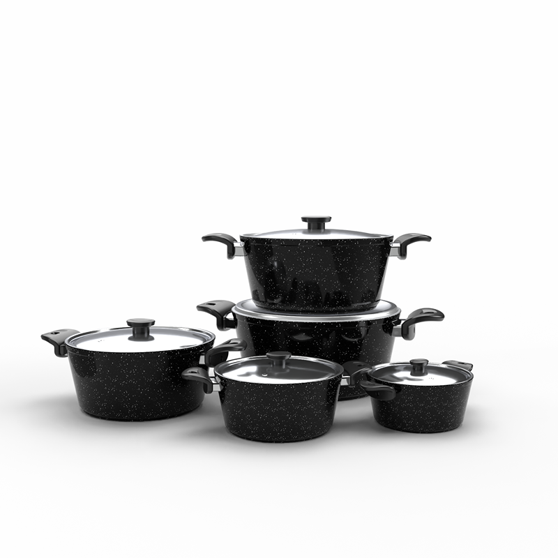 Granite Cookware Set 10 pcs, Multiple color - KM-EG163-84