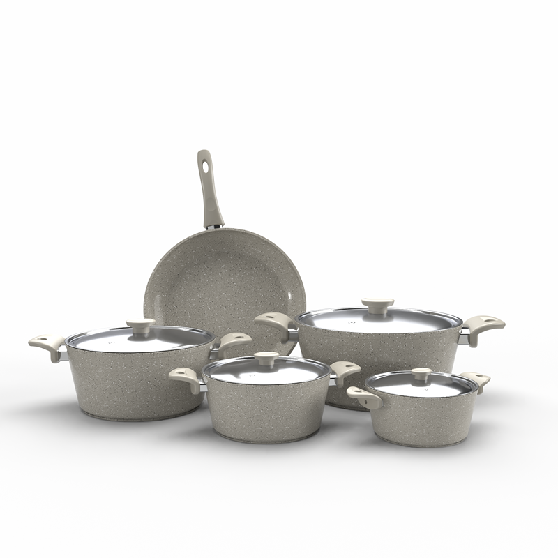 Granite Cookware Set 9 pcs, Multiple color - KM-EG163-89
