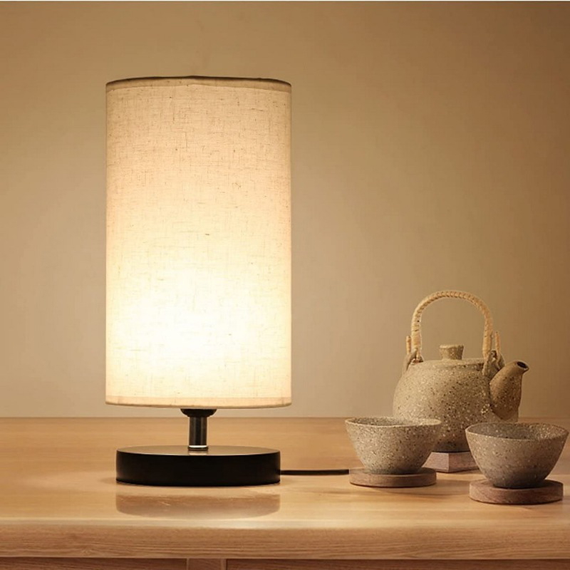 Table Lamp, 13 cm, Black/Beige - KM-EG6-180