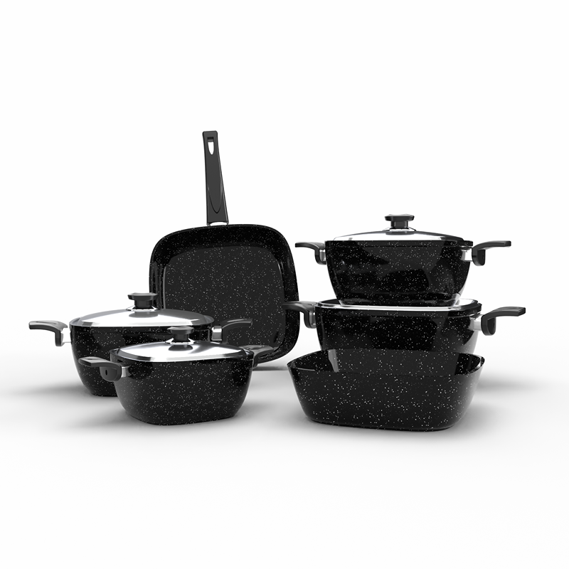 Granite Cookware Set 10 pcs, Multiple color - KM-EG163-91