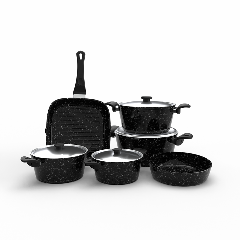 Granite Cookware Set 10 pcs, Multiple color - KM-EG163-92