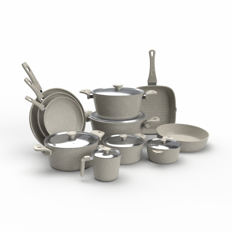 Granite Cookware Set 17 pcs, Multiple color - KM-EG163-90