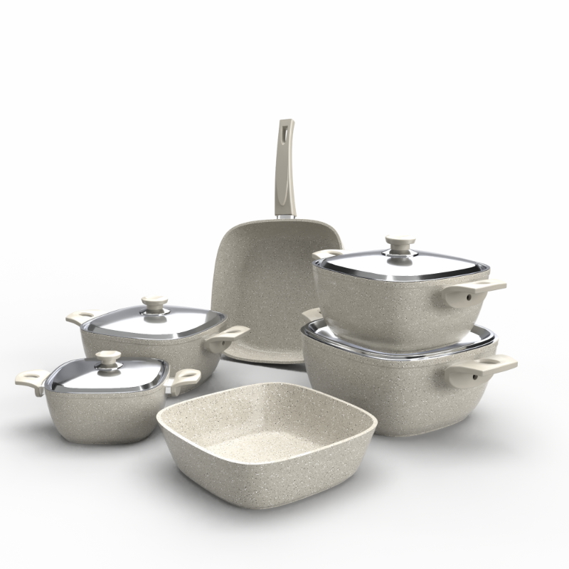 Granite Cookware Set 10 pcs, Multiple color - KM-EG163-91