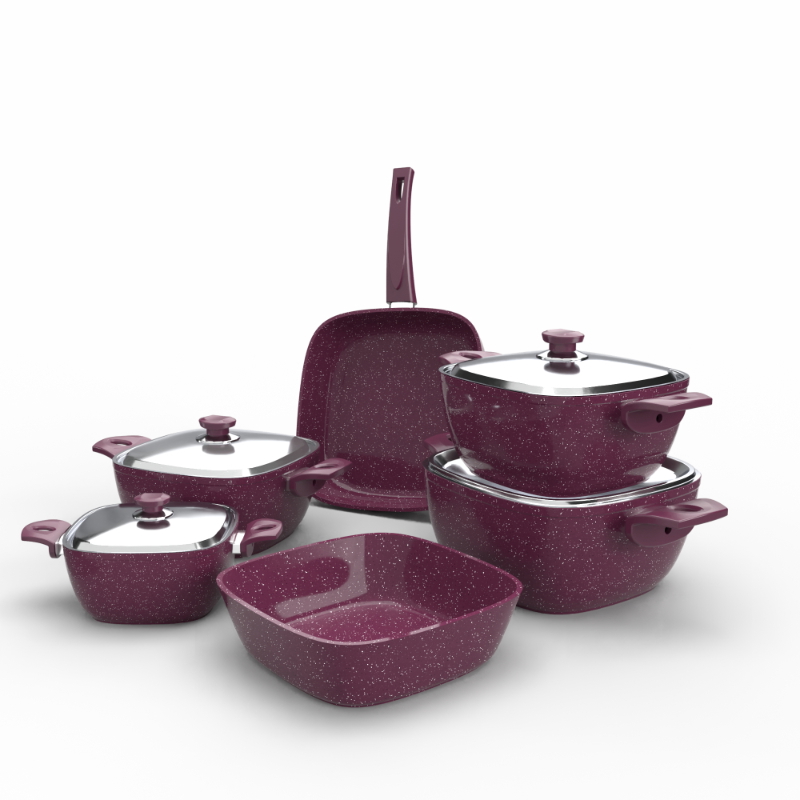Granite Cookware Set 10 pcs, Multiple color - KM-EG163-91
