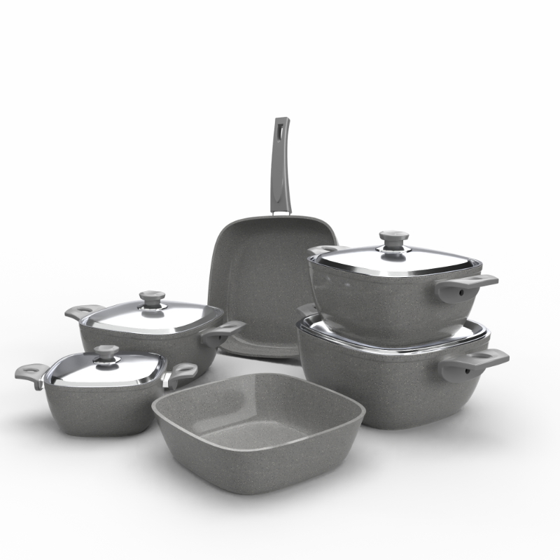 Granite Cookware Set 10 pcs, Multiple color - KM-EG163-91