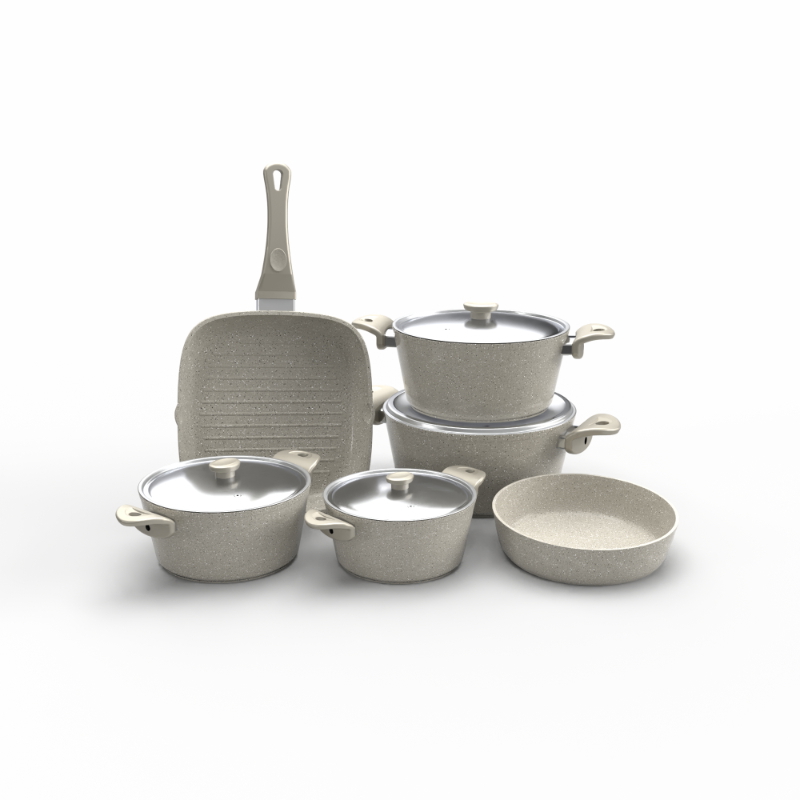 Granite Cookware Set 10 pcs, Multiple color - KM-EG163-92