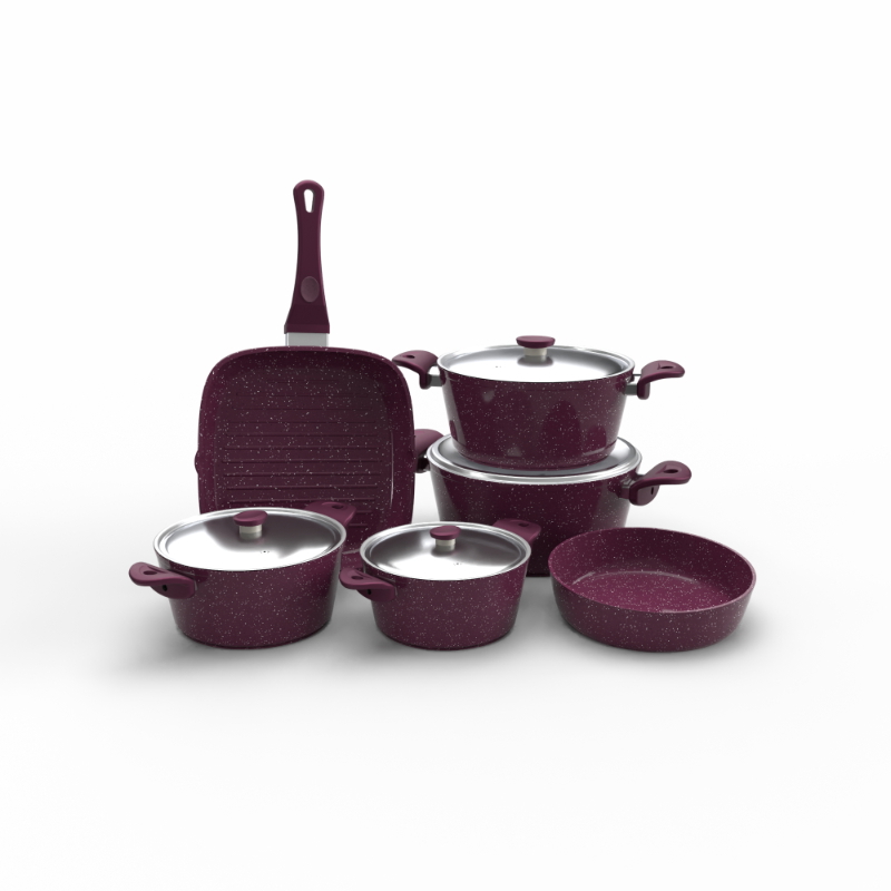 Granite Cookware Set 10 pcs, Multiple color - KM-EG163-92