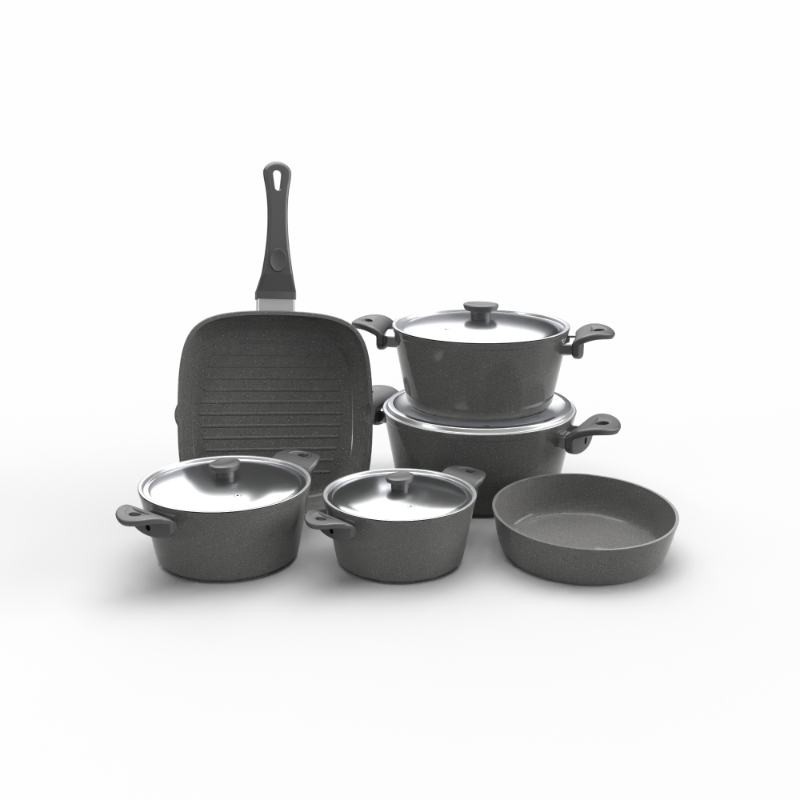 Granite Cookware Set 10 pcs, Multiple color - KM-EG163-92