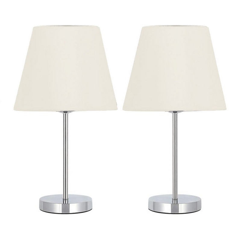 Desk Lamp Set, 25 cm, Silver/White - KM-EG6-231
