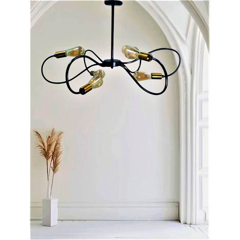 Chandelier, 90 cm, Black/Gold - KM-EG6-236
