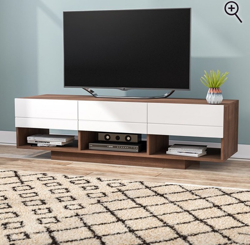 Tv unit, 180 cm, Wood/white - KM-EG7-86