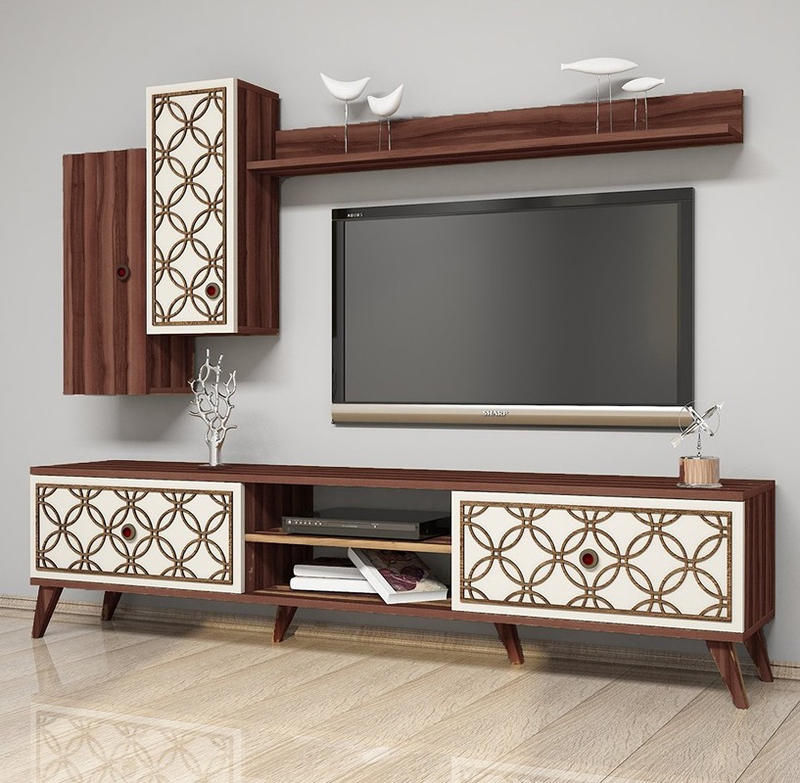 Tv unit, 180 cm, Wood/white - KM-EG7-114