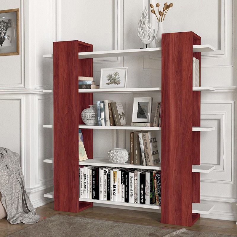 Bookcase, 150 cm, Brown/white - KM-EG7-153