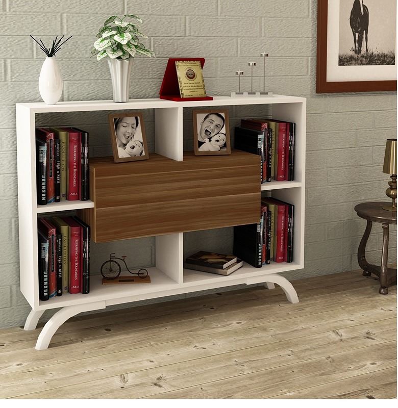 Bookcase, 117 cm, multi color - KM-EG7-157