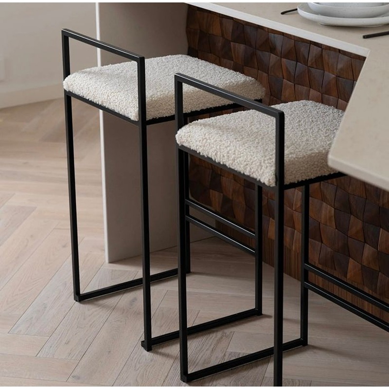 Bar Chair, 40 cm, Black/Beige - KM-EG157-38