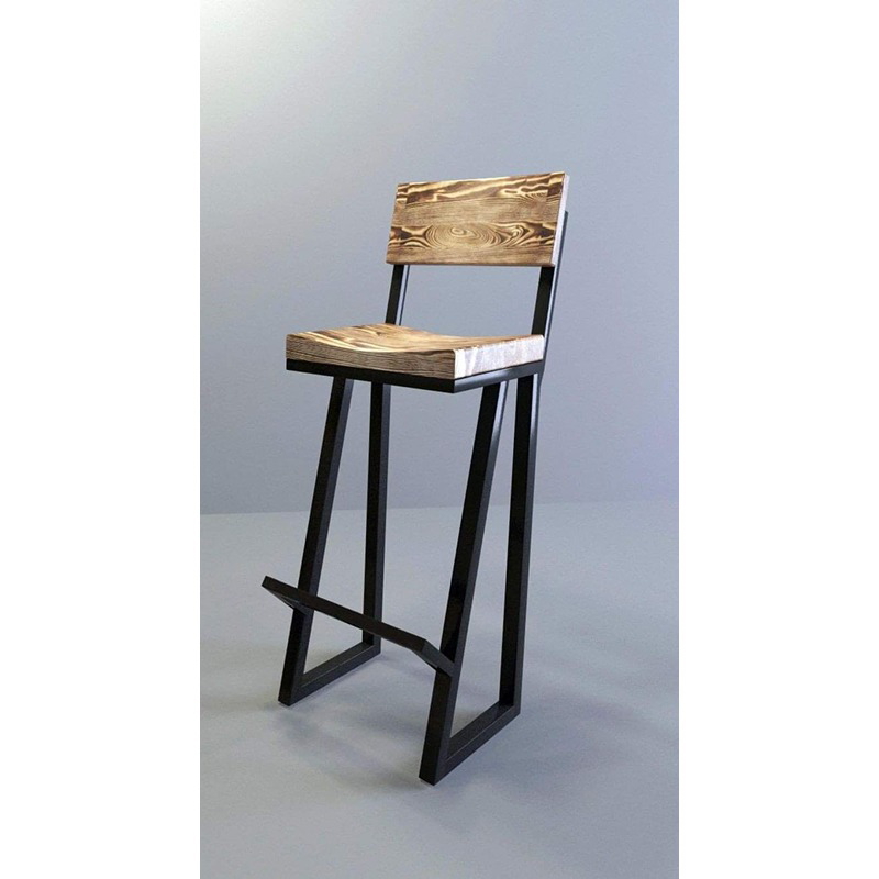 Bar Chair, 35 cm, Wood/Black - KM-EG157-40
