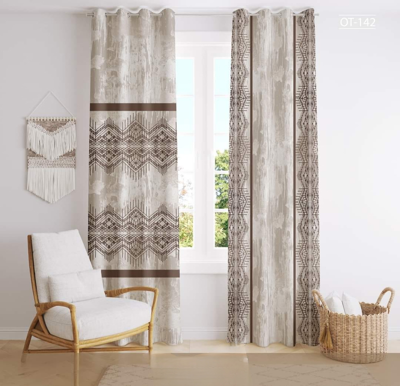 Digital Curtain, 280 Cm, Beige/Brown - KM-EG131-243