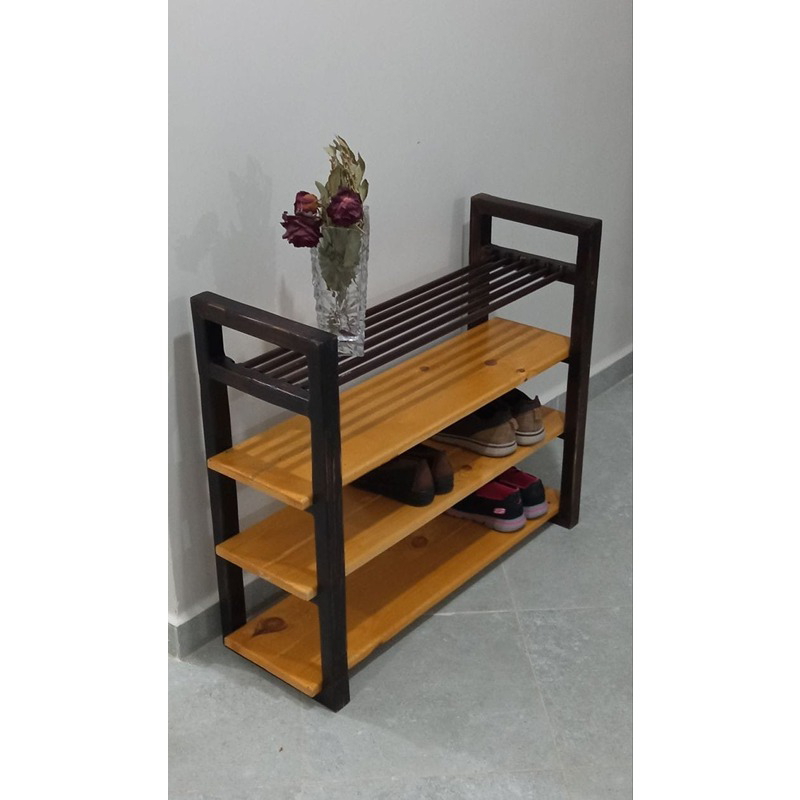 Shelving Unit, 80 cm, Wood/Black - KM-EG115-58