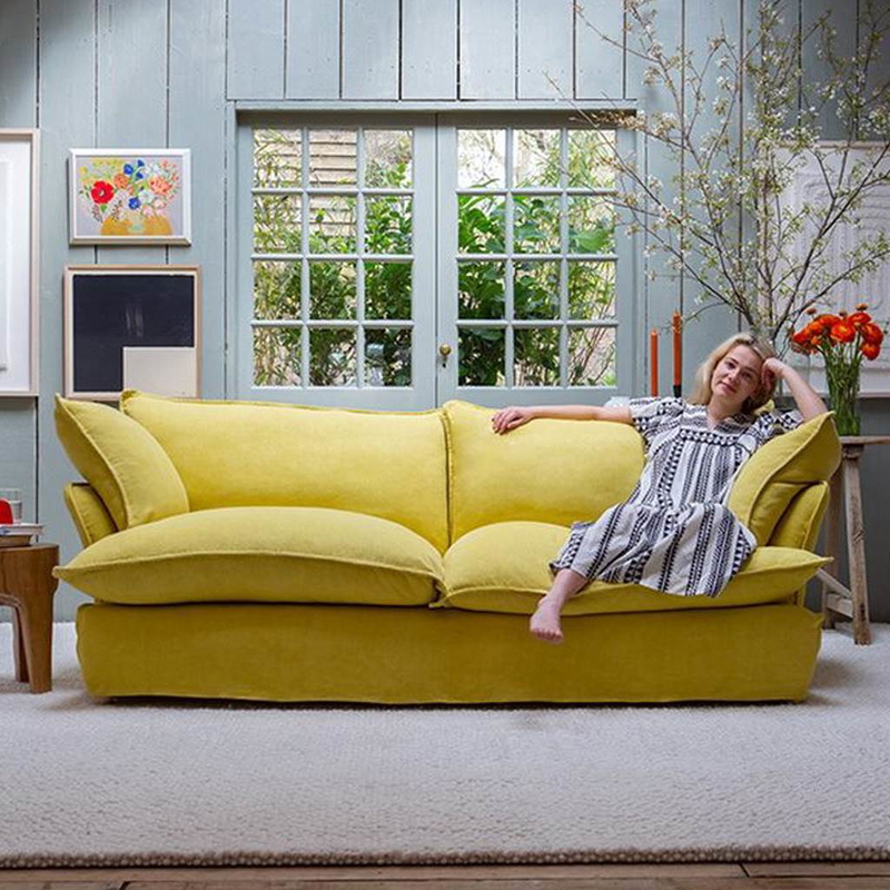 كنبة مقعدين, 220 سم, أصفر - KM-EG129-11