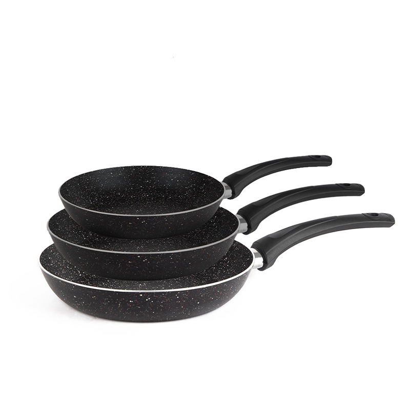Frying Pan Set, 3 Pcs, Black - KM-EG64-53