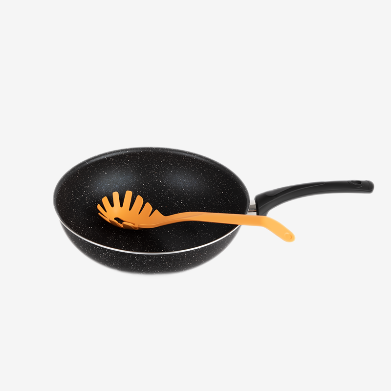 Deep Frying Pan With a Gift, 30 cm, Black - KM-EG64-54