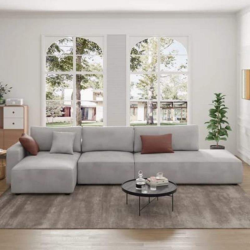 Corner Sofa, 300 cm, Light Grey - KM-EG152-52