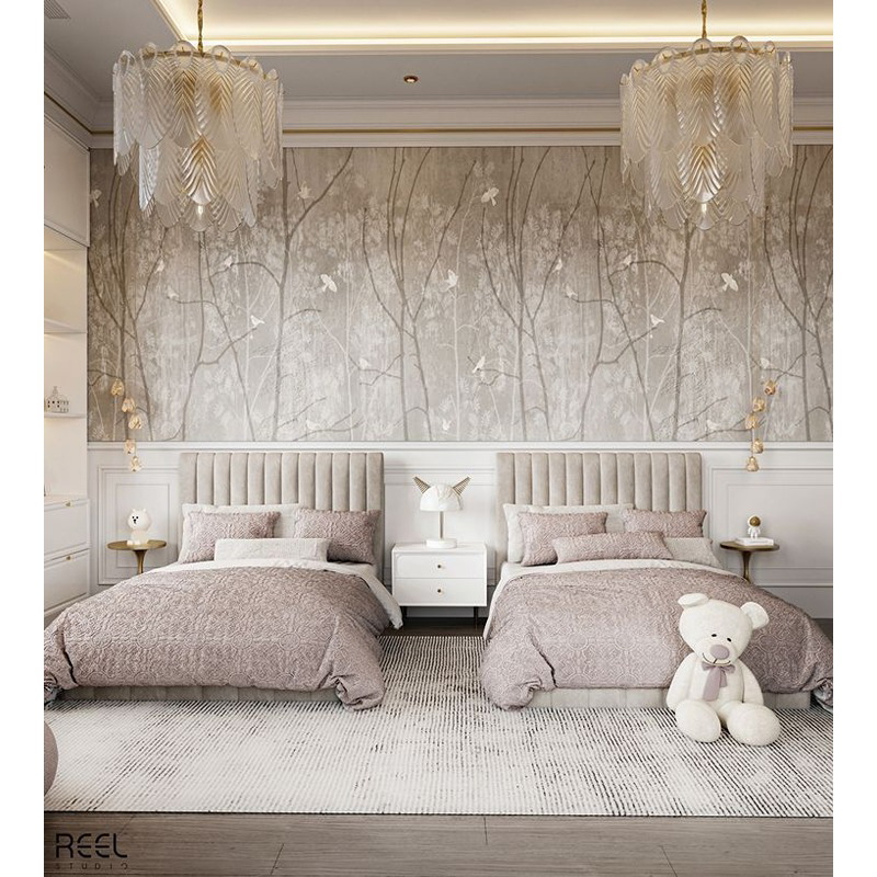 Bed, 2 Pcs, Beige - KM-EG152-63