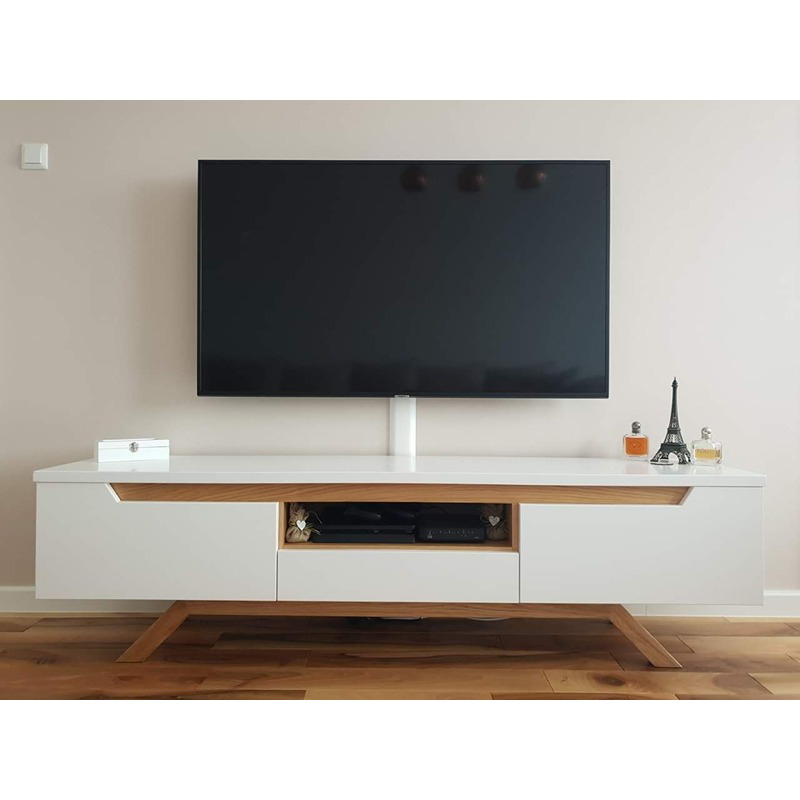 وحدة تلفزيون, 160 سم, أبيض/خشبي - KM-EG167-19