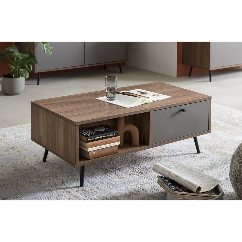 Coffee Table, 100 cm, Wood/Grey - KM-EG167-25