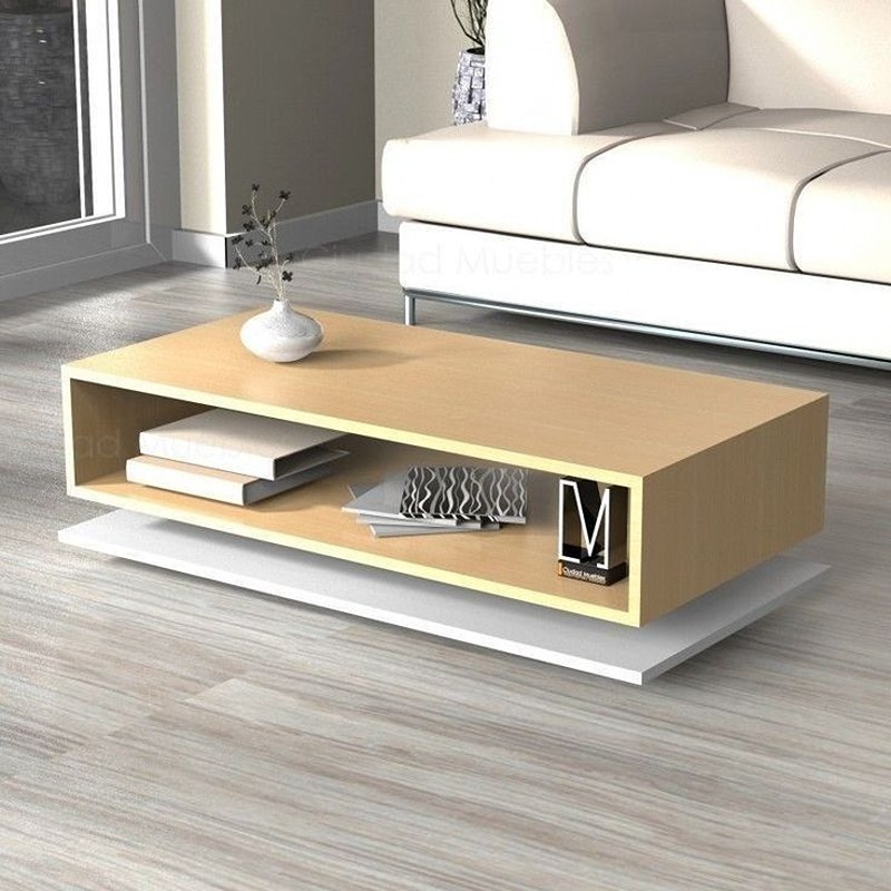 Coffee Table, 80 cm, White/Wood - KM-EG167-37