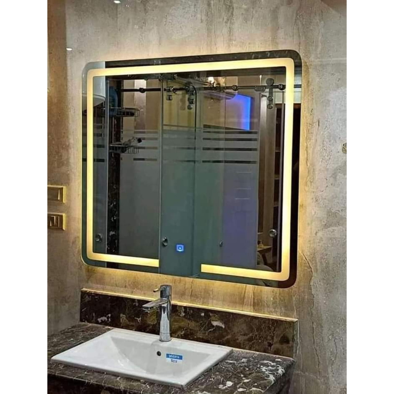 مرآة, 80 × 80 سم, فضي - KM-EG165-45