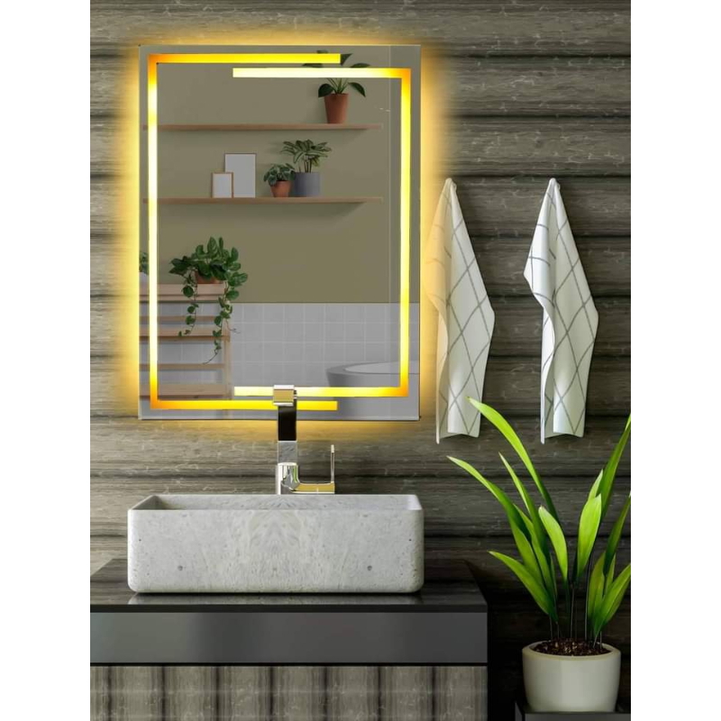 مرآة, 70 × 50 سم, فضي - KM-EG165-52