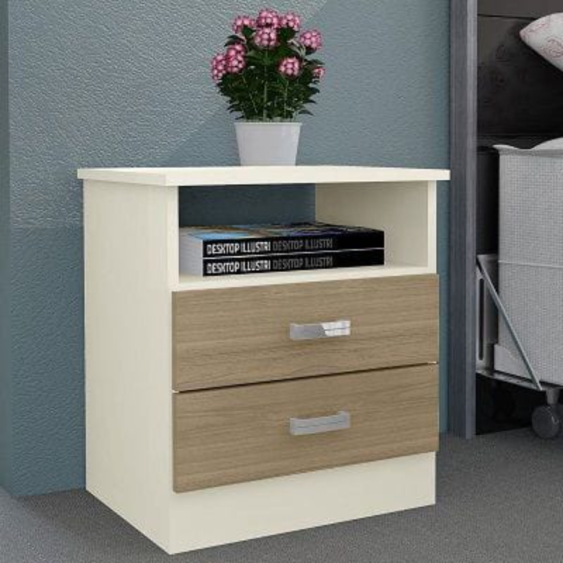 Drawer unit, 50 cm, White/Wood - KM-EG167-61