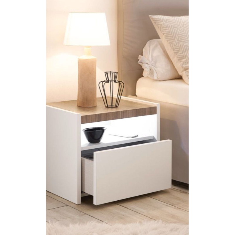 Drawer unit, 50 cm, White/Wood - KM-EG167-63