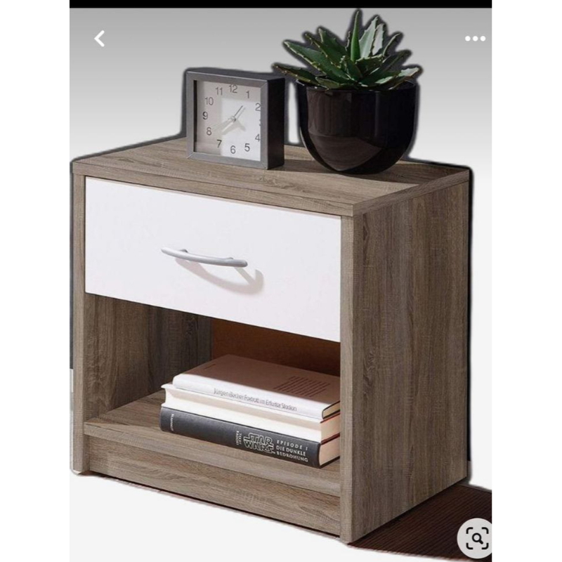 Drawer Unit, 50 cm, White/Wood - KM-EG167-87
