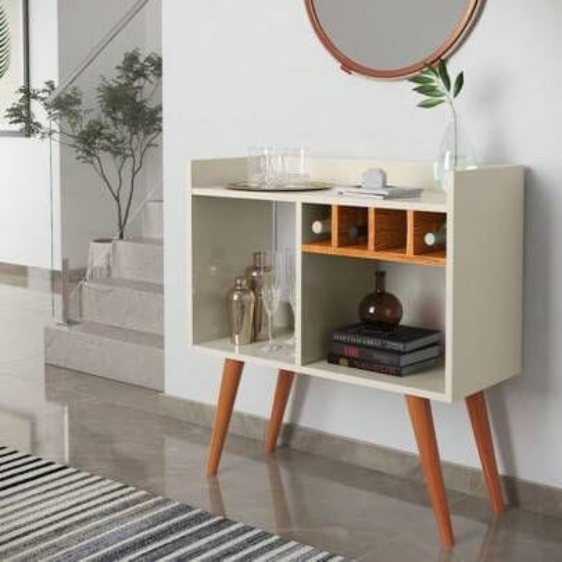 Coffee corner, 80 cm, White/Wood - KM-EG167-107