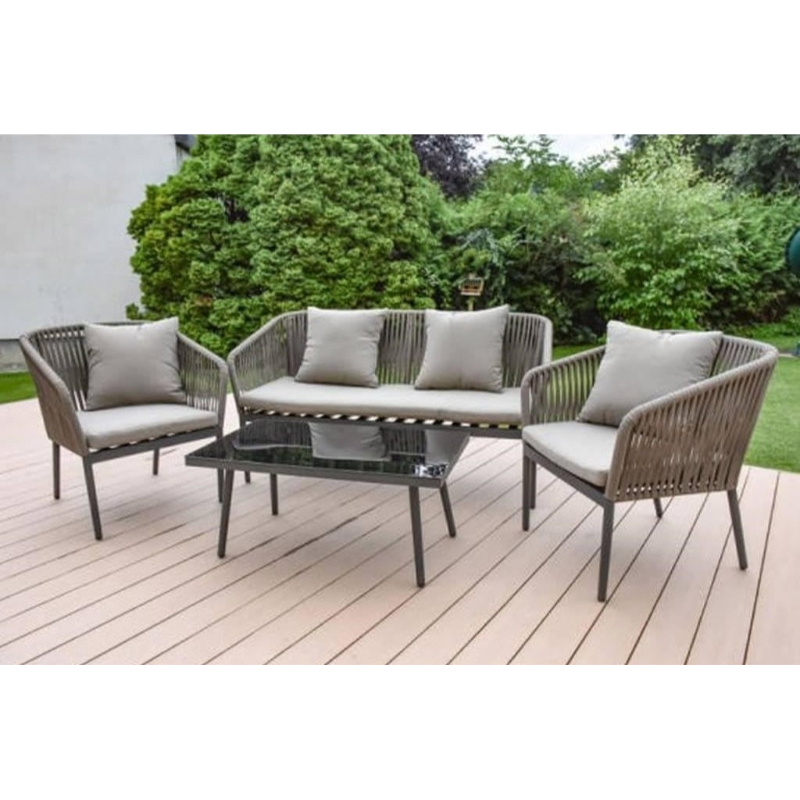 Outdoor Furniture Set 4 PCS, Grey - KM-EG92-49