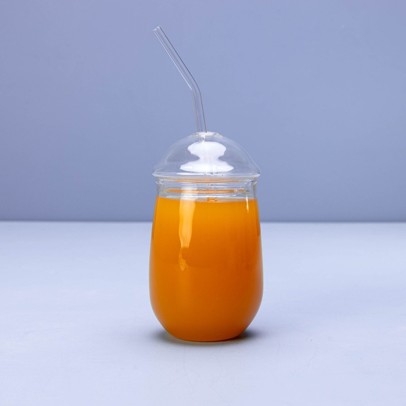 Glassy Drip Juice Cup, 450 ml, Transparent - KM-EG55-405