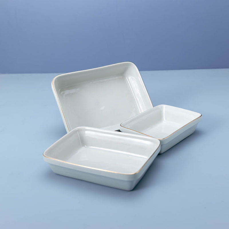 Luxe Tajin Set, 3 Pcs, White - KM-EG55-412