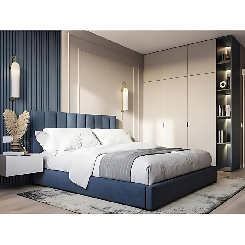 Bed, 160 cm, Navy - KM-EG171-06
