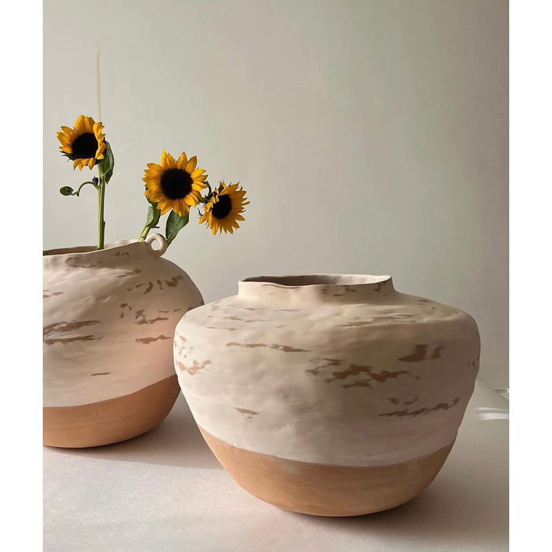 طقم فازات فخارية, 3 قطع, بني/بيج - KM-EG172-06