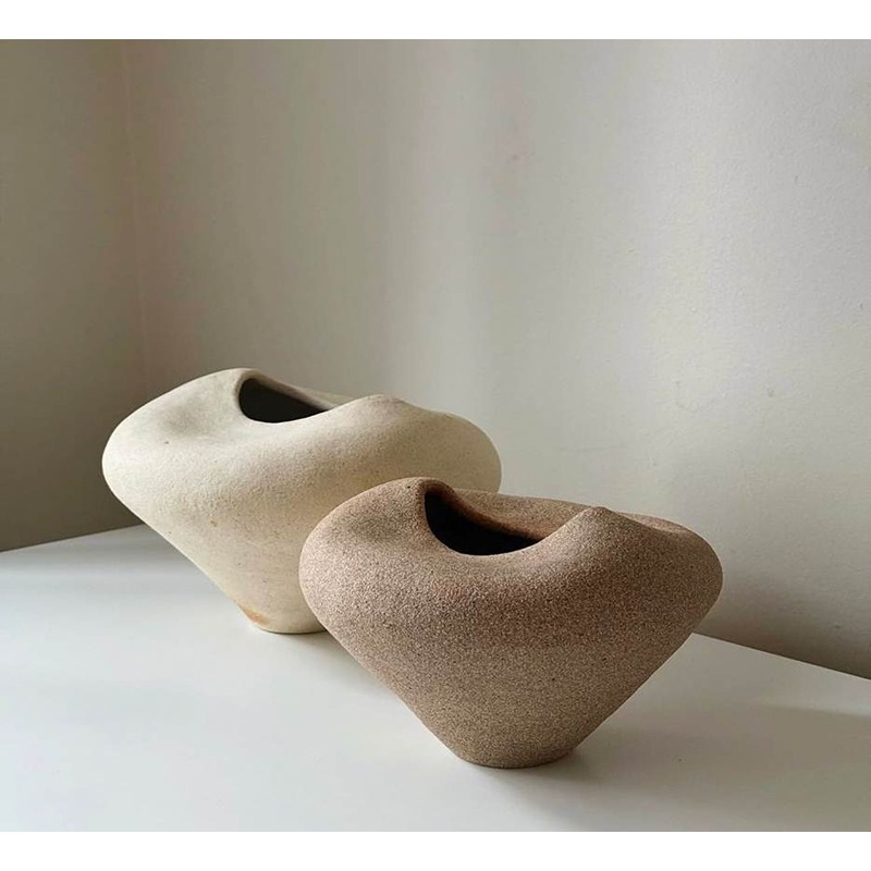 طقم فازات فخارية, قطعتين, بني/بيج - KM-EG172-20