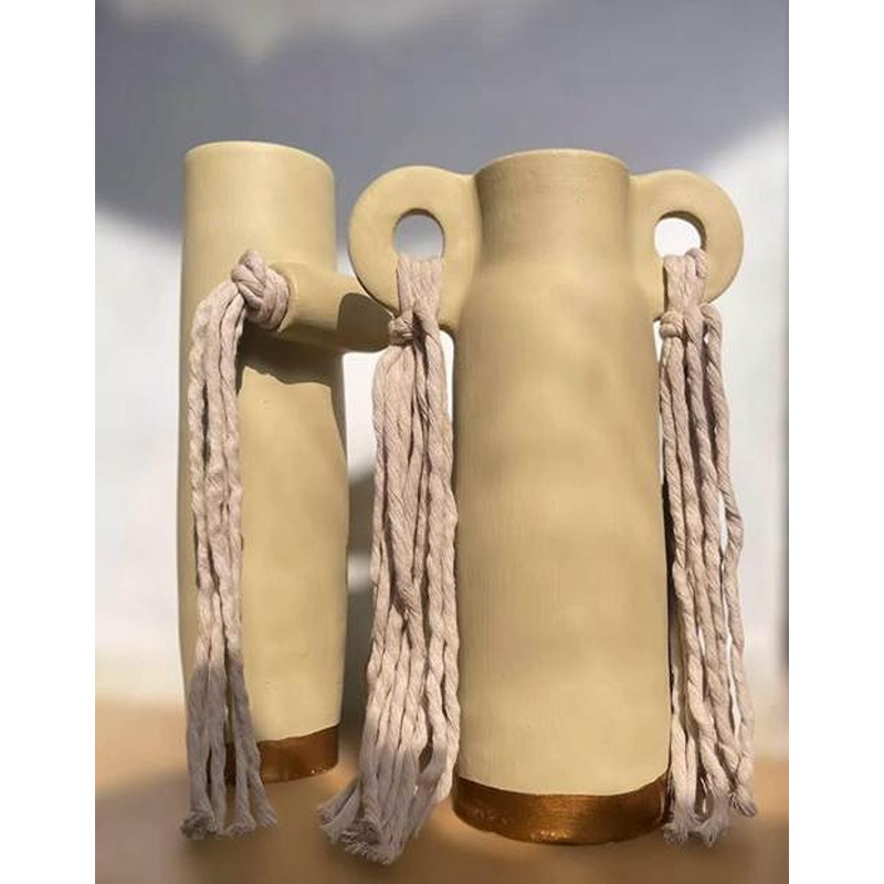 طقم ديكور فخاري, قطعتين, متعدد الألوان - KM-EG172-23