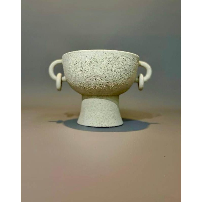 فازة فخارية, 50 سم, بيج - KM-EG172-24