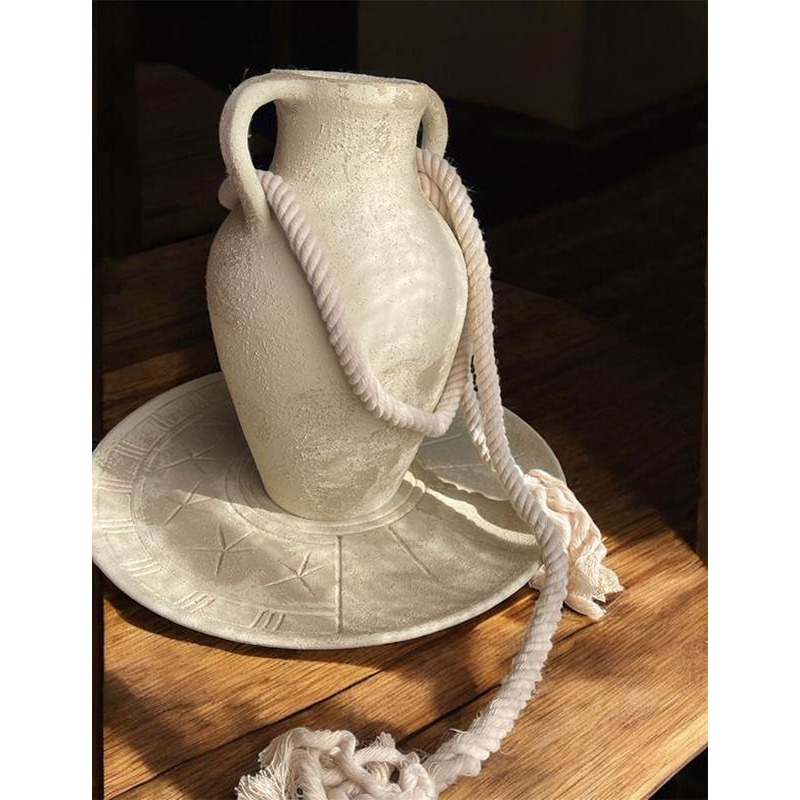 فازة فخارية, 40 سم, أوف وايت - KM-EG172-53