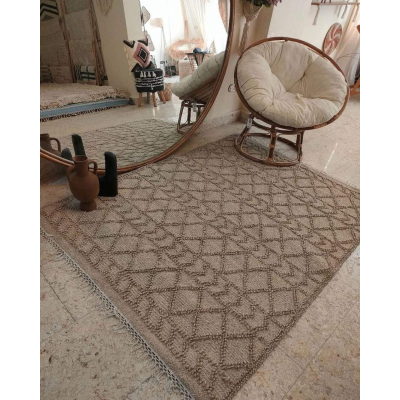 Wool Carpet, 200 × 150 cm, Dark Beige - KM-EG175-05