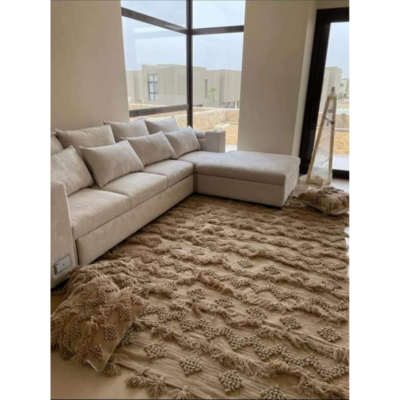 Wool Carpet, 200 × 150 cm, Dark Beige - KM-EG175-47