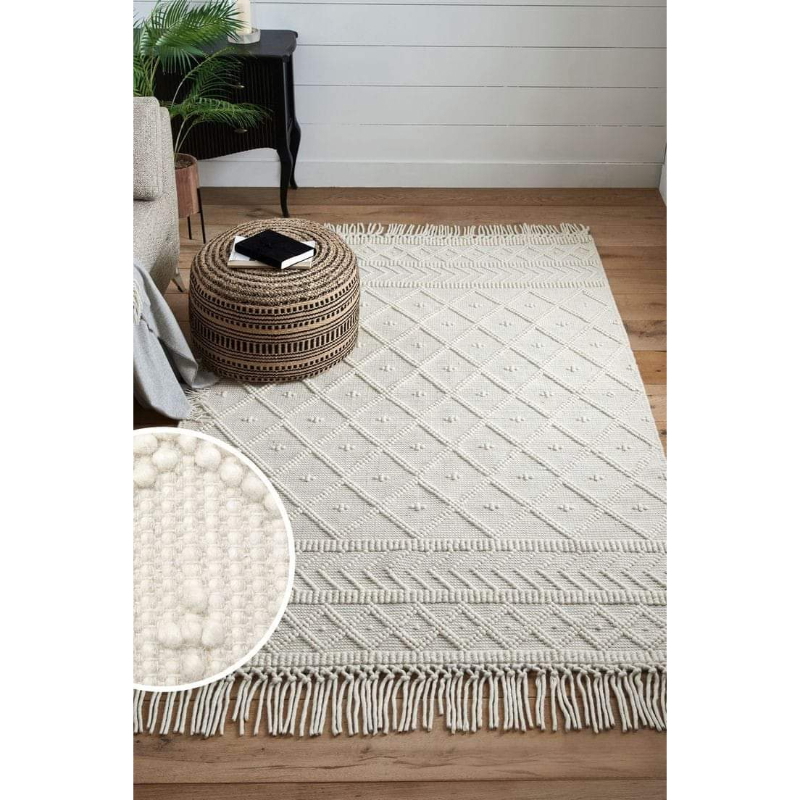 Wool Carpet, 200 × 150 cm, Off White - KM-EG175-63