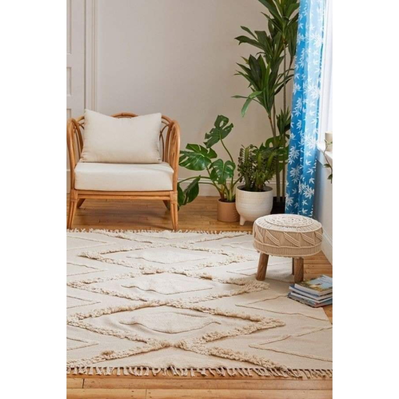 Wool Carpet, 200 × 150 cm, Beige - KM-EG175-67